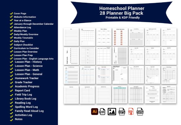 2022 Homeschool Planner Printable KDP