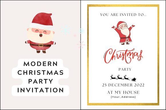 Free Modern Christmas Party Invitation and Printable Free Modern Christmas Party Invitation Template
